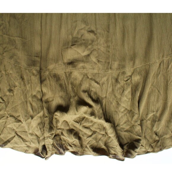 ba&sh Norma Midi Dress / Large / US 8 / Khaki Green V-Neck Smocked - Picture 9 of 11